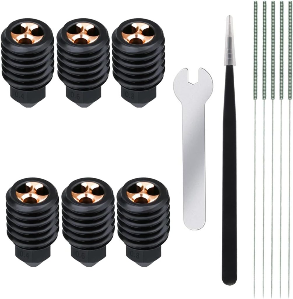 6PCS High Flow hardened Steel Nozzle Combo