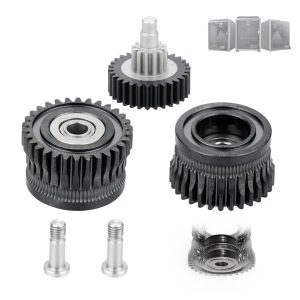 2PCS K1 Double Bearing Gear Upgrade Kit Hardened Steel DLC Black+Reduction Gear